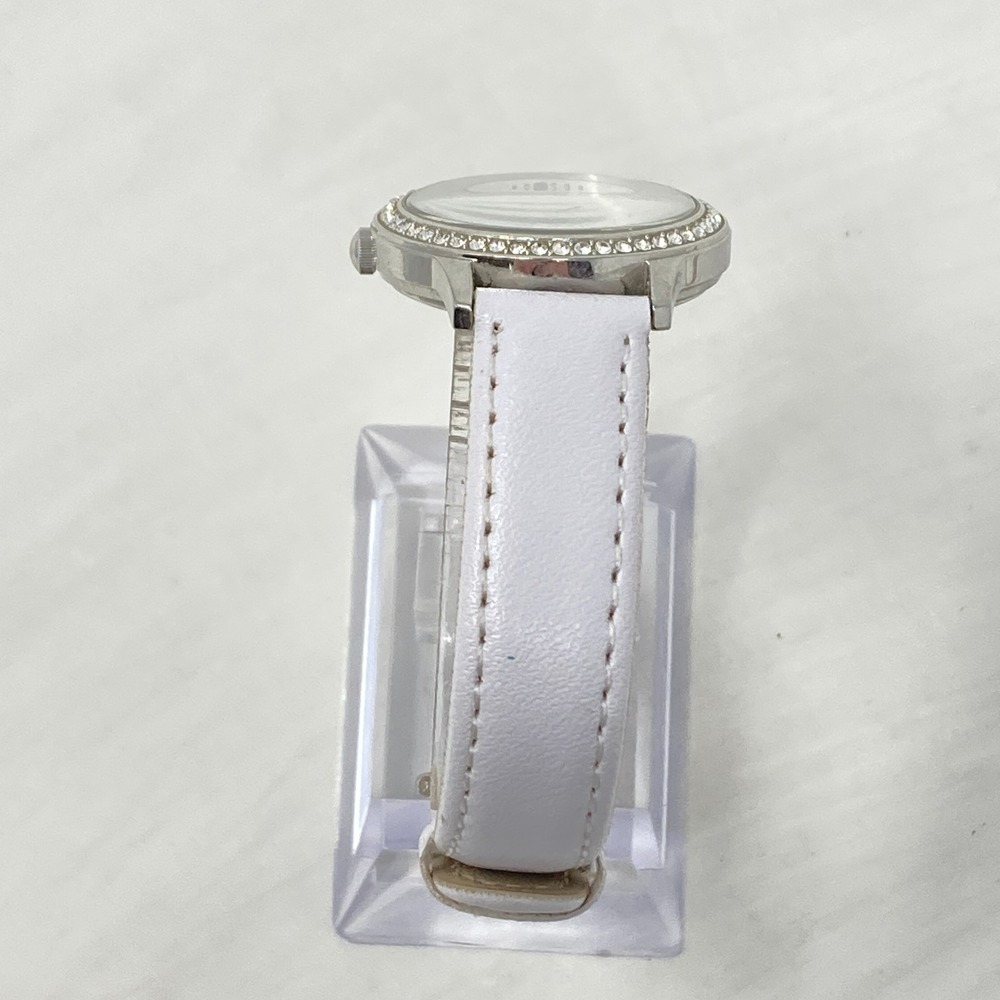 Guess Watch Women Silver Tone 31mm Crystal Bezel Bling WR Round New Battery 8.5" - Picture 7 of 16
